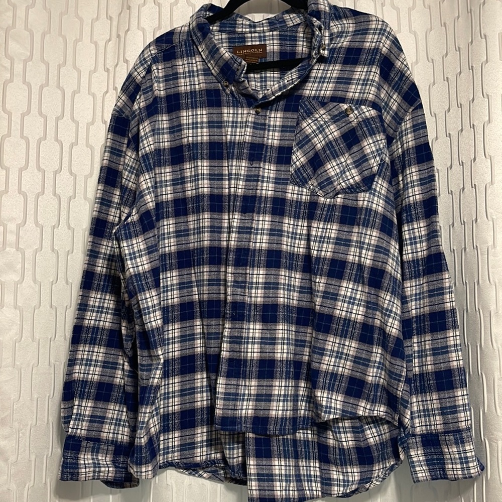 Blue and white flannel